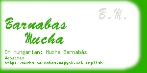 barnabas mucha business card